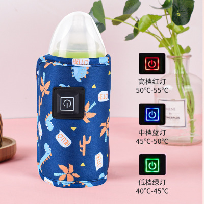USB Baby Bottle Insulation Cover Portable Milk Warmer Constant Temperature Heating Milk Bags Outing Bottle Heating Insulation Cover Artifact