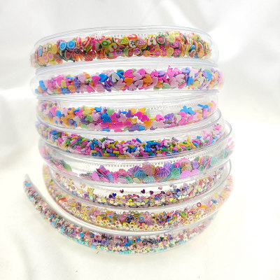 New Quicksand Headband Children's Transparent PVC Paillette Headband Factory Direct Sales Children's Hair Accessories