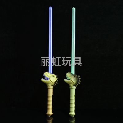 Hot Sale Triangle Dinosaur Glow Stick Led Colorful Sound Glow Stick Theme Park Children's Electronic Toys