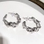 New Sterling Silver Needle Metal Pleated Lava Silver Ear Ring Women Korean Niche Design Frosty Style Earrings
