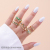 Cross-Border New Arrival Ins Jewelry Small Fresh Heart Butterfly Eye Ring Copper Micro Inlaid Zircon Color Retention Ring