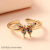 Cross-Border New Arrival Ins Jewelry Small Fresh Heart Butterfly Eye Ring Copper Micro Inlaid Zircon Color Retention Ring