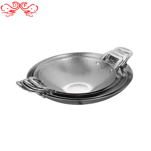 Df99040 Stainless Steel Snowflake Bar Tripod Stainless Steel Dry Pot Small Hot Pot Small Wok Kitchen Hotel Supplies 