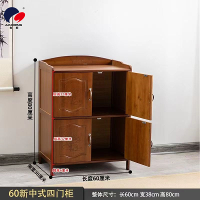 Rack Cupboard Microwave Oven Kitchen Solid Dining Side Floor Bamboo J Chinese Wood Storage Home Tea Microwave Cabinet