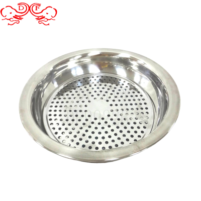 Df99226 Stainless Steel Dumpling Plate with Filter Stainless Steel round Plate Food Tray round Tray Side Dish Plate