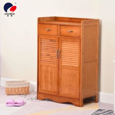 Simple Doorway Shoe Cabinet Multi-Layer Shoe Rack Solid Wood Multi-Functional Hall Cabinet Simple Modern Storage Entrance Cabinet Bamboo Cabinet