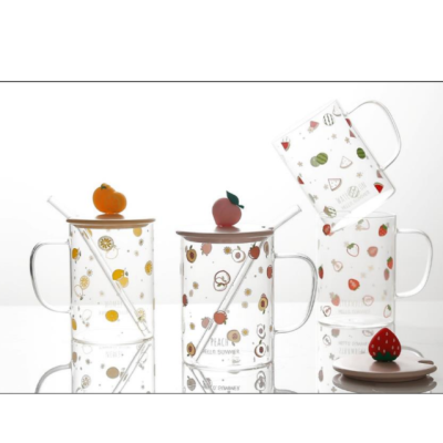 Creative Summer Fruit Glass High Temperature Resistant Cartoon Drinking Cup Large Capacity Juice Mug Breakfast Milk Cup