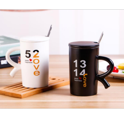 Innovative Ceramic Cup Men and Women Couple Mark Couple Cups Promotional Gifts Office Coffee Cup Household Water Cup