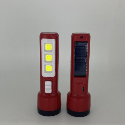 8817c Rechargeable Solar LED Spotlight Highlight Cob Flashlight