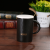 Minimalist Creative Dark Pattern Ceramic Cup with Cover Spoon Mug Office Home Milk Coffee Cup Men's Drinking Glasses