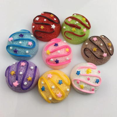 New Hamburger Ice Cream round Bread Resin Small Simulation Candy Toy Dessert DIY Playground Miniature Toy