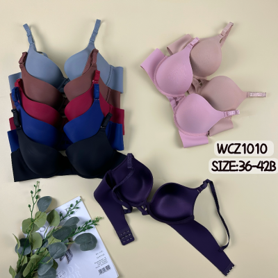 Women's Classic Harajuku Adjustable Shoulder Strap Solid Color Double Breasted Back Button Bra Underwear