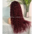 Front Lace Real Hair Hood, Real Hair Brazilian Hair Smooth Hair Wine Red