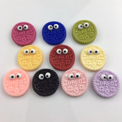 Mini Eyes Biscuit Oreo Resin Simulation Small Candy Toy DIY Playground Toy Resin Accessories Wholesale