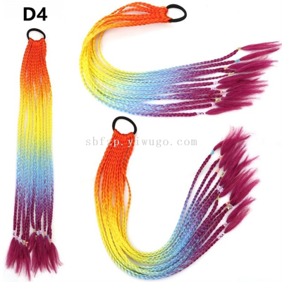 Colorful Pigtail Wig Braid Hair