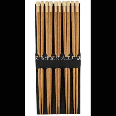 Vekoo Bamboo Factory Store Genuine High-End Hotel Commercial Household Craft Printing Crafts Bamboo Chopsticks 5 Pairs