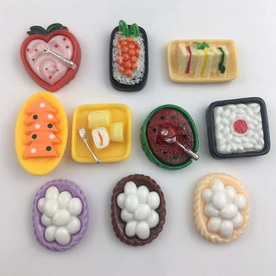 New Mini Plate Food Egg Sushi Dessert Resin Simulation Small Size Candy Toy Blind Bag Ornaments Accessories Wholesale