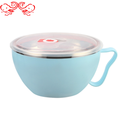 Df99255 Stainless Steel Instant Noodle Cup Fast Food Cup Insulated Lunch Box with Handle Noodle Bowl Soup Bowl Lunch Box Children's Bowl