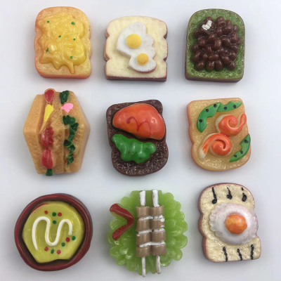 New Mini Toast Sandwich Caviar Bread Resin Simulation Small Candy Toy Miniature Toy Accessories Wholesale