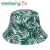 Popular Spring and Summer European and American Coconut Leaves Printing Sun-Shade Fisherman Hat Malaysia Hot Sale Double-Sided Wear Retro Bucket Hat