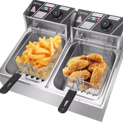Electric Fryer with Double Cylinders and Double Sieves OG-DF12-6+6LFrying Pan Deep Fryer Fried Chicken Wing French Fries