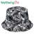 Popular Spring and Summer European and American Coconut Leaves Printing Sun-Shade Fisherman Hat Malaysia Hot Sale Double-Sided Wear Retro Bucket Hat