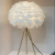 INS Style Indoor Desk Lamp Ostrich Feather Metal Three Desk Lamp with Support White Feather Decorative Lamp Crafts