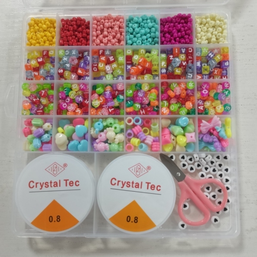 Letter Beads， 4mm Glass Beads， Plastic Accessories， Set DIY Combination