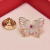 Pink Small Butterfly Brooch Anti-Unwanted-Exposure Buckle Pin Fixed Clothes Decoration High-End Luxury Businese Suit Accessories