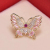 Pink Small Butterfly Brooch Anti-Unwanted-Exposure Buckle Pin Fixed Clothes Decoration High-End Luxury Businese Suit Accessories