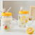Creative Cartoon Rabbit High Shed Straw Glass Cup High Temperature Resistant Office Cup Home Breakfast Cup Gift Cup