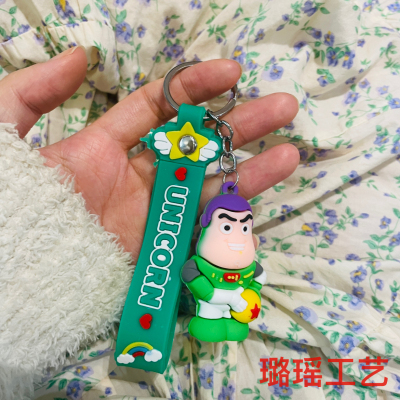 Cute Cartoon Key Button Toy Story Buzz Lightyear Little Doll Lovely Bag Hanging Ornament Keychain