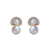 Sterling Silver Needle Fan-Shaped Diamond Exquisite Small Pearl Earrings New French Style Temperament to Make round Face Thin-Looked Earrings Female Fashion