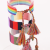 Rainbow Colorful Woven Japanese and Korean Fashion Star Same Style Carrying Strap Tassel Adjustable Hand Strap Factory Wholesale