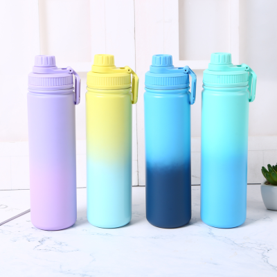 Foreign Trade Gradient Color Cup Body Stainless Steel Thermos Cup Bracelet Design Space Kettle American Portable Sports Bottle