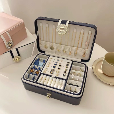 High-Grade Large Capacity Multi-Layer Jewelry 2022 New Jewelry Box Ear Studs Earrings Necklace Display Stand Storage Box