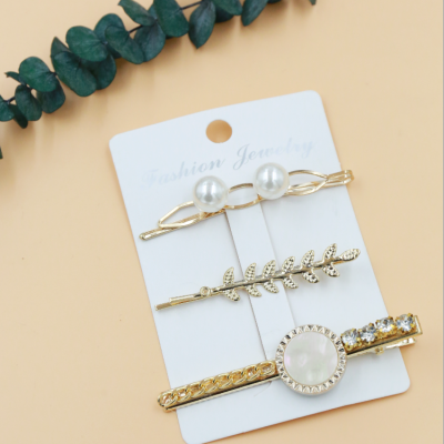 Korean Heavy Industry Crystal Barrettes Side Clip Bang Clip Hairpin Cropped Hair Clip Barrettes High-End Hairpin Internet Celebrity Jewelry Hair Accessories