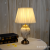 New Chinese Ceramic Table Lamp European Pleated Lampshade Indoor Decorative Lamp Modern Ink Wind Metal Base Light