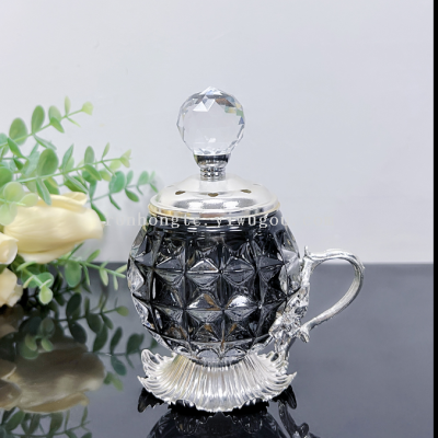 Hot Selling Light Luxury Zinc Alloy Crystal Incense Burner Home Decoration Gift Crafts