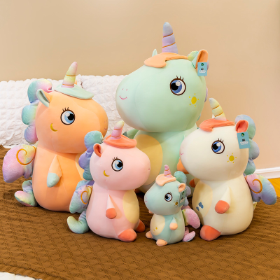 Cartoon Unicorn Plush Toy Angel Rainbow Unicorn Doll Pendant for Girls Sleeping Large Pillow