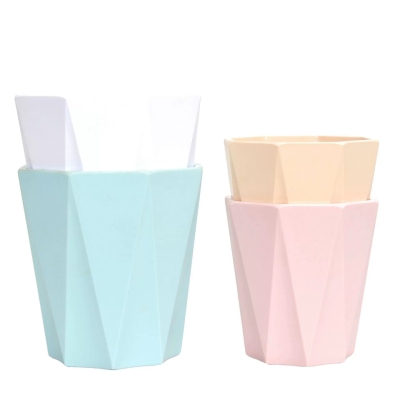 Factory Direct Supply Hexagonal Mouth Diamond Surface Micro Frosted Color Succulent Imitation Porcelain Melamine Small Flower Pot Non-Hole Combination Basin