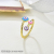 European and American Cute Blue Dripping Eyes Geometric Open Ring Copper-Plated Gold Color Devil's Eye Open Mouth Female Ring