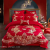 New High-End Wedding Chinese Pure Cotton Bright Red Thorn Four-Piece Set Six-Piece Bed Sheet Prosperity Brought by the Dragon and the Phoenix Wedding Set