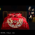 New High-End Wedding Chinese Pure Cotton Bright Red Thorn Four-Piece Set Six-Piece Bed Sheet Prosperity Brought by the Dragon and the Phoenix Wedding Set