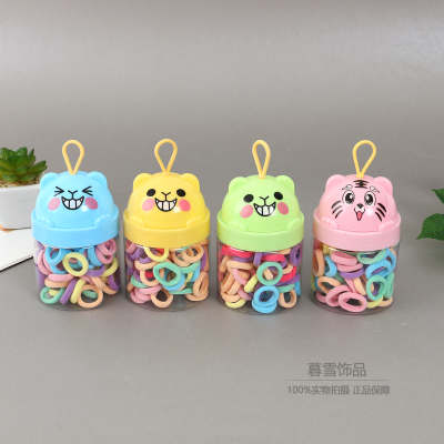 Korean Children Small Rubber Band New Baby Hair Tie Seamless Cartoon Bear Bottled Hair Ring Girl's Hair Accessories