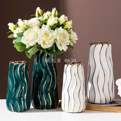 New Ceramic Vase Flower Arrangement Modern Minimalist Living Room Furniture Decoration Crafts