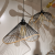 American Country Iron Wire Shaped Petals Iron Droplight Personality Teahouse Bedside Lamp Clothing Store Decoration Ambience Light
