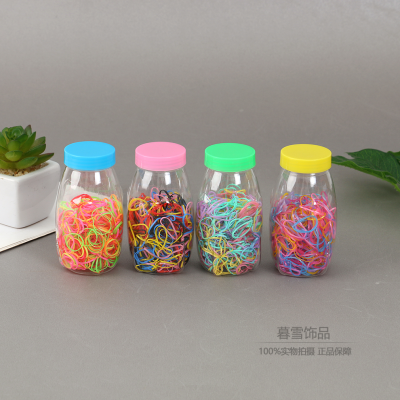 Disposable Rubber Band Children's Hair Accessories Strong Pull Continuous Color Hair Band Bottled Rubber Band Factory Direct Supply Hair Accessories Wholesale