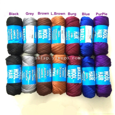 100% Brazilian Wool Acrylic Yarn for African Braids