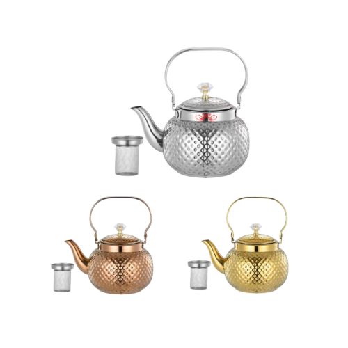 Df99359 New Hot Sale Stainless Steel Teapot stainless Steel Kettle with Drain Diamond Pot Coffee Pot Stainless Steel Pot 